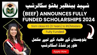 BEEF Scholarship For Baluchistan Students 2024 | Shaheed Benazir Bhutto Scholarship Program