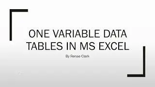 How to Use a One Variable Data Table With a Chart in MS Excel