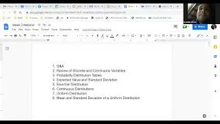 Statistics Webinar on Expected Value and the Uniform Distribution