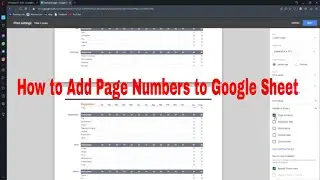 How to Add Page Numbers to Google Sheet