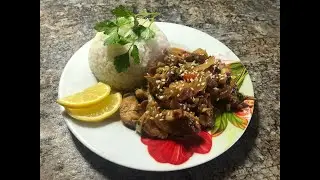 Курица по тайски с грибами.