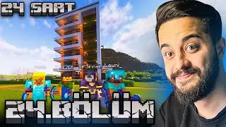 MİNECRAFT'DA KÖYÜMÜZE 24 SAAT BOYUNCA KOCAMAN APARTMAN YAPTIK! YENİ EFSANE OTELİMİZ! 24.BÖLÜM