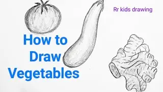 How to Draw Vegetables 🍅🍆🫚🫚 @Ravaliart9 #Youtube #drawing #art #kids