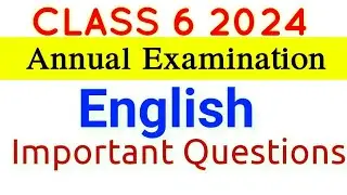 Class 6 English annual exam 2024  question paper with answer 
