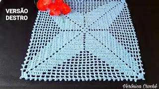 💙 Crochet centerpiece/Crochet tablecloth/Step by step/For beginners (Right-handed version)