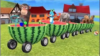 Verbally Described Meme #76: Funny Monkey Drives Watermelon Train Remix (Deep Dive)