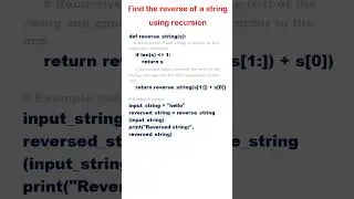 Python Program  |Reverse a string using recursion