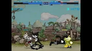 Mugen Oswald The Lucky Rabbit and Bendy Vs Cuphead and Mugman