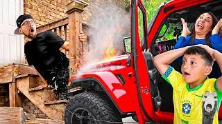 Our Jeep destroyed our Porch Stairs + Robokeeper 