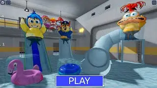 INSIDE OUT 2 & PAW PATROL ICE WATERPARK! PRISON RUN BARRY! #roblox #obby
