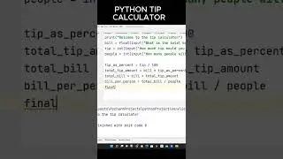 Python Programming tip calculator 