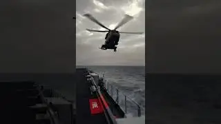 Merlin Mk4s conducting aviation training with RFA Argus