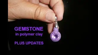 Gemstone in polymer clay.