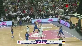France Center Rudy Gobert Post Up Fadeaway Unassisted Shot 7.8.24 Basketball