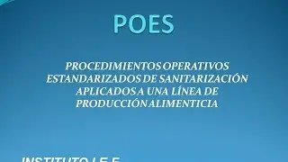 P.O.E.S. PARA LA INDUSTRIA ALIMENTICIA