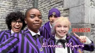 Emma Myers on the set of Wednesday season 2