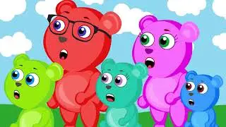 Mega Gummy Bear Experimental Fish Finger Family Nursery Rhymes for kids Toys Fun