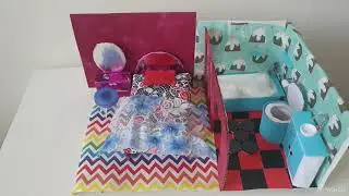 How to make miniature dollhouse  🏠 bedroom and bathroom