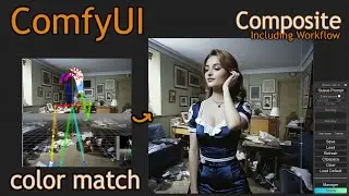 ComfyUI Inpainting pose color match composite workflow  