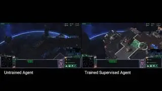 Trained and untrained agents play StarCraft II full 1vs1 game