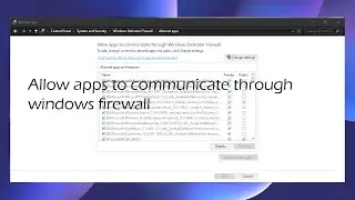 Allow programs to communicate through windows firewall | Guide topics