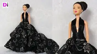 Вечернее платье для куклы Барби с открытой спиной. How to make dress for Barbie dolls