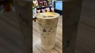 잠수당한 푸딩 라떼?! Sinking Pudding Latte 🍮🫠 #asmr #icecup #conveniencestore #편의점 #korea