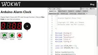 Alarm Clock project with Display using Arduino - Wokwi Embedded Systems Simulator