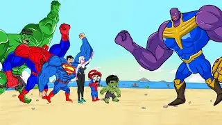 Spiderman Superheroes Team Hulk rescue Spider Girl refuse love Venom3 Thanos | Funny