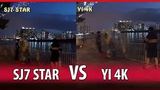 SJ7 Star VS  Yi 2 4K Low Light Performance Comparison