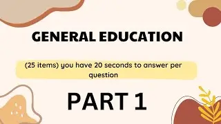 GENERAL EDUCATION PART 1 #letreview #lpt #freeletreview #selfreview
