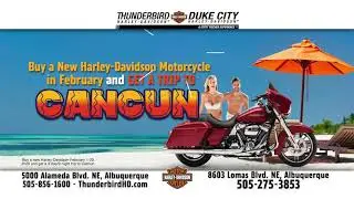 Buy a new Harley Davidson Motorcycle in February and get a trip to Cancun!