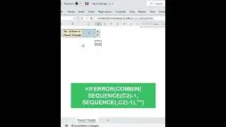 Creating Pascal Triangle Matrix Using COMBIN Function in Excel | By Juliano Santos