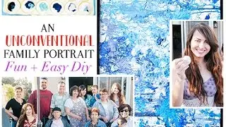 An Unconventional Family Portrait - Apartment Decor DIY or Family Gift - Paint Canvas Wall Art