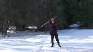 вращение посоха. Перехват за спиной