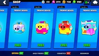 OPENED ALL TROPHY BOXES!!!🎁 34 NEW ITEMS IN 1 BOX!🔥 BRAWL STARS UPDATE!!