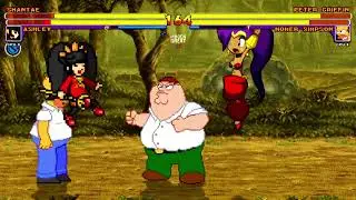[Mugen GAME] Ashley and Shantae Vs Peter Griffin and Homer Simpson