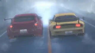 Keisuke Overtakes Ikeda in the Fog (Initial D Fifth Stage)