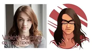 Violett Beane as Lady Speedster in vector with coreldraw