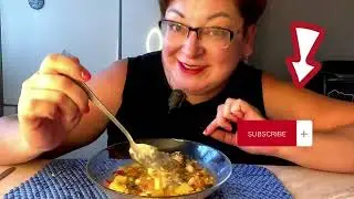 МУКБАНГ/СУП С ФРИКАДЕЛЬКАМИ И ГРЕЧКА/Mukbang