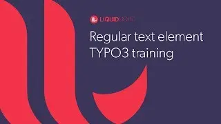 Regular text element - TYPO3 training