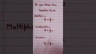 Do u know this fraction trick? Maths# fraction trick # shorts# Q 56