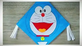 How to make DORAEMON kite #Vasant Panchmi #Lohri