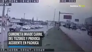 Conductor provoca percance vial en Pachuca al invadir carril del Tuzobús