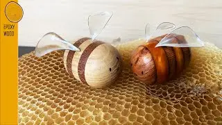 Woodturning | Amazing Gift Ideas - Cute Bees! (with resin wings) 🐝🐝