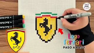 Como dibujar el logo de FERRARI en PIXEL ART – Tutorial paso a paso 
