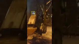 от первого снега в Москве, сошли с ума не только люди) #мтз #жилищник #москва #уборкаснега