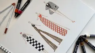 How To Draw Patterns with Winsor & Newton, Part 2 // Fashion Illustration // Studio Iva