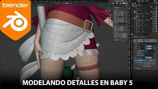 Modelando detalles en personaje usando Array y Curve modifier