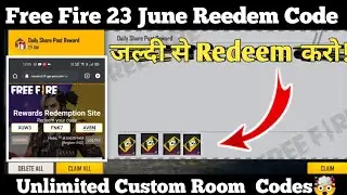 Free Fire 23 June Reedem Code | Free Fire Today Redeem Code | Custom Room Cards Reedem  Code